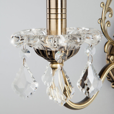 картинка Бра 3281/1 античная бронза/прозрачный хрусталь Strotskis от магазина BTSvet