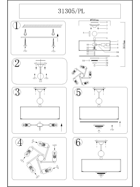картинка Потолочная люстра 31305/PL B/C от магазина BTSvet