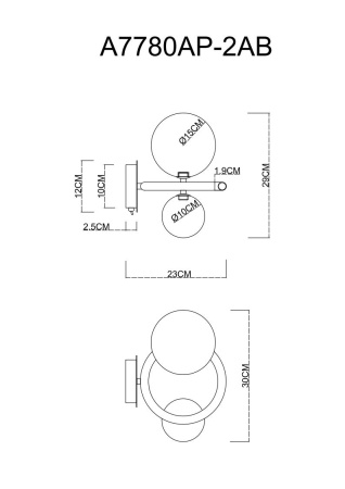 картинка Бра Albus A7780AP-2AB от магазина BTSvet