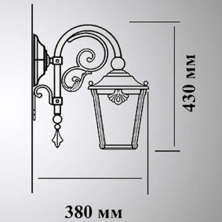картинка Настенный фонарь уличный Квадро 33-001-ЧЗ от магазина BTSvet