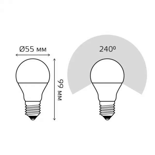 картинка Лампочка LED A60 E27 7W 3000K 1/10/50 102502107 от магазина BTSvet