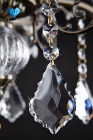 картинка Подвесная люстра 3281/5 античная бронза/прозрачный хрусталь Strotskis от магазина BTSvet