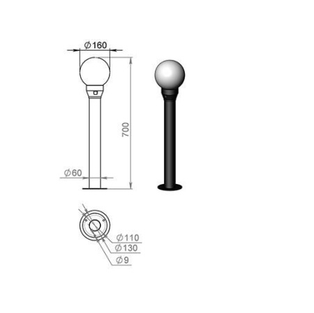картинка Наземный светильник Диано 200-31/b-09 от магазина BTSvet