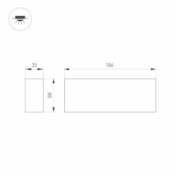 картинка Накладной светильник LED SP-ORIENT-SURFACE-TC-S186x35-15W Day4000 (BK, 30 deg, 230V) (Arlight, IP20 Металл, 5 лет) 031863 от магазина BTSvet