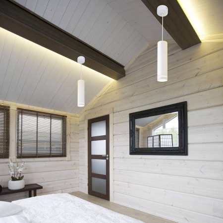 картинка Подвесной светодиодный светильник DLR023 12W 4200K белый матовый от магазина BTSvet