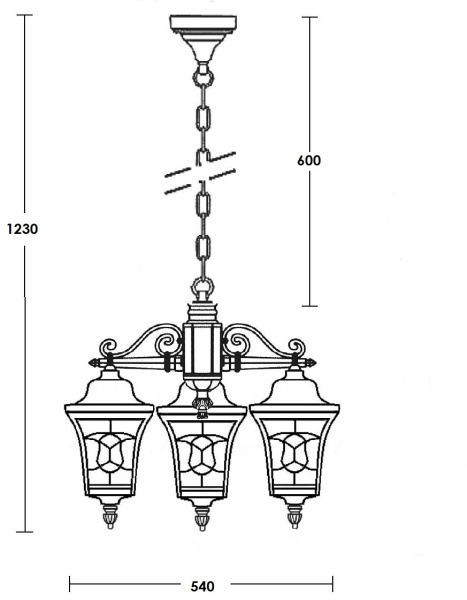 картинка Уличный светильник подвесной VENECIA 2L 91870L/3 Bl от магазина BTSvet
