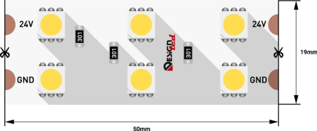 Светодиодная лента LUX DSG5120-24-WW-33
