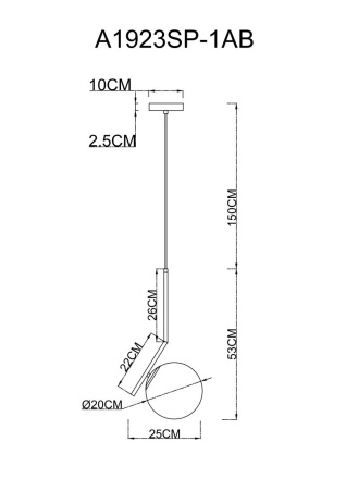 картинка Подвесной светильник Bolla-unica A1923SP-1AB от магазина BTSvet