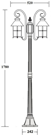 картинка Наземный фонарь CAIOR 1 81508A/18 Gb от магазина BTSvet