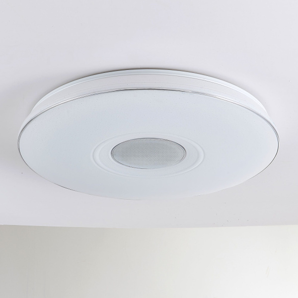 картинка Потолочный светильник светодиодный RGB с Bluetooth-динамиком управлением смартфоном и пультом Light & Music CL703M100 от магазина BTSvet