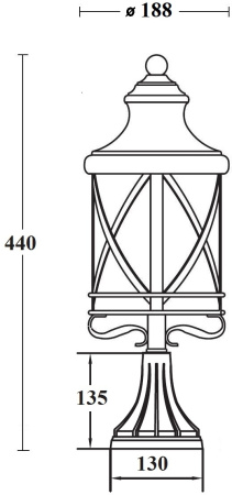 картинка Наземный фонарь LUCERNA 84804 Bl от магазина BTSvet