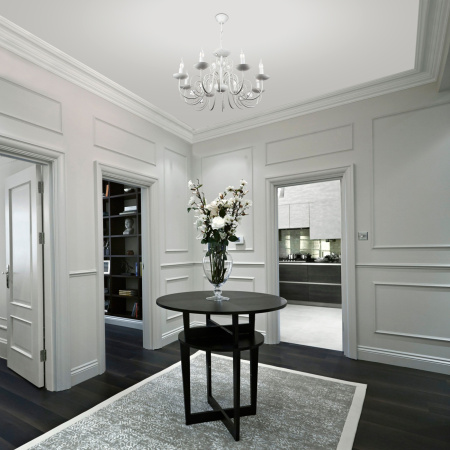 картинка Подвесная люстра Tomas 60018/8 белый с золотом от магазина BTSvet