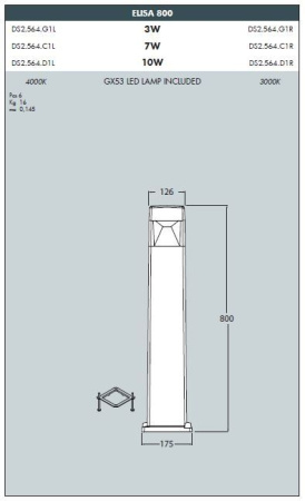 картинка Наземный светильник Elisa 800 DS2.564.000.WXD1L от магазина BTSvet