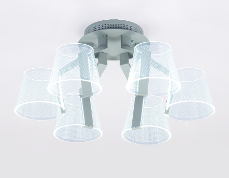 картинка Потолочная люстра светодиодная с пультом регулировкой цветовой температуры и яркости ночным режимом возможность управления смартфоном ACRYLICA AK4022 от магазина BTSvet