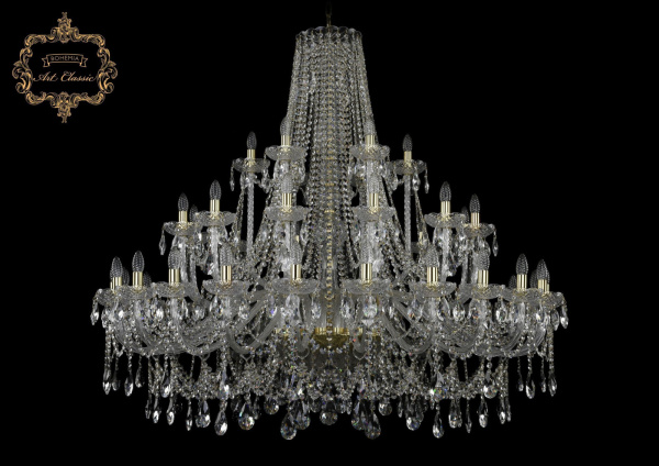 Хрустальная подвесная люстра 11.25.24+12+6.530.Gd.Sp