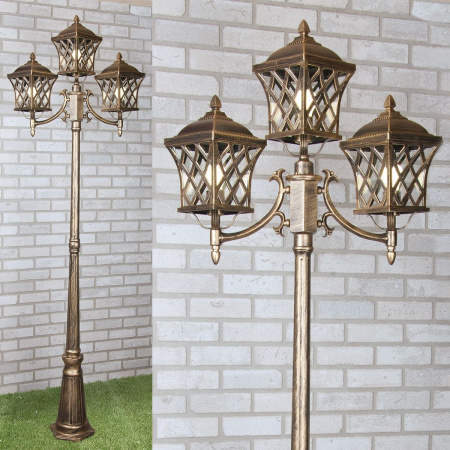 картинка Наземный фонарь уличный Cassiopeya F/3 черное золото от магазина BTSvet