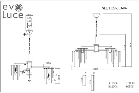 картинка Подвесная люстра Evoluce Lynden SLE1122-303-06 от магазина BTSvet