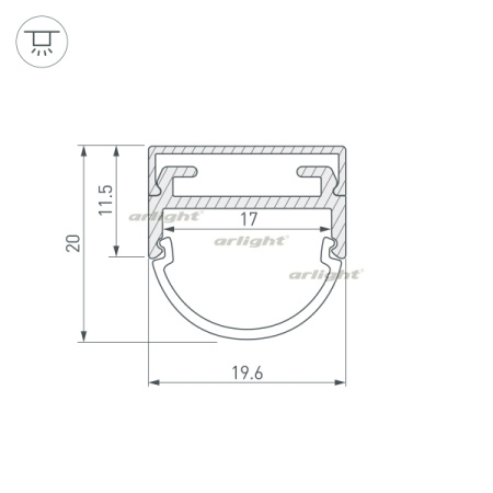 картинка Профиль ARH-WIDE-B-H20-2000 ANOD (Arlight, Алюминий) 016188 от магазина BTSvet