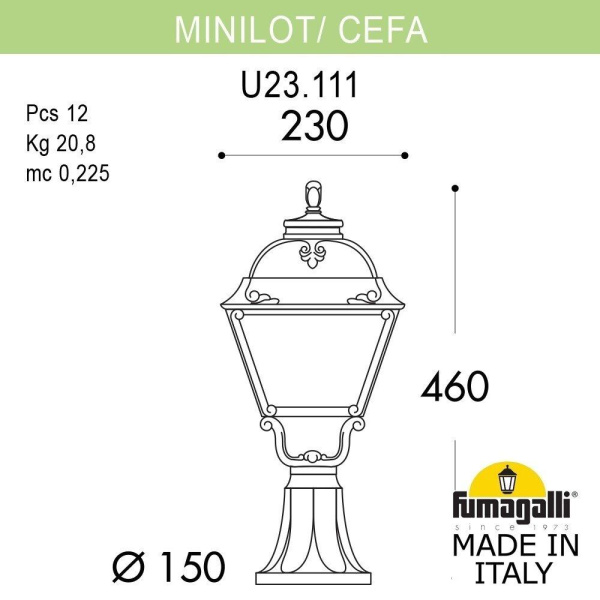 картинка Наземный фонарь Cefa U23.111.000.AXF1R от магазина BTSvet