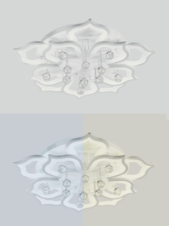 картинка Потолочная люстра светодиодная с пультом и управлением смартфоном регулировкой цветовой температуры и яркости ночным режимом и таймером HIGH-TECH LED LAMPS 82029 от магазина BTSvet