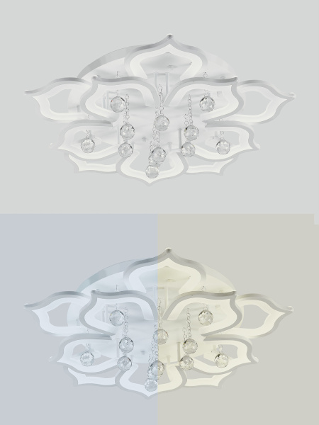 картинка Потолочная люстра светодиодная с пультом и управлением смартфоном регулировкой цветовой температуры и яркости ночным режимом и таймером HIGH-TECH LED LAMPS 82029 от магазина BTSvet