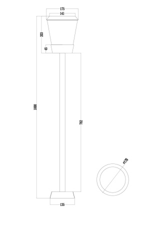 картинка Наземный фонарь Faro O039FL-01B IP54 от магазина BTSvet