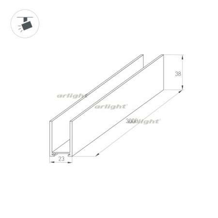 картинка Трек (шинопровод) MAG-TRACK-2538-3000 (BK) (Arlight, IP20 Металл, 3 года) 033243 от магазина BTSvet