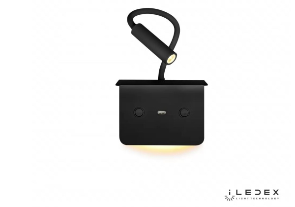 картинка Бра светодиодное с USB-портом и выключателем Support 7031C BK от магазина BTSvet