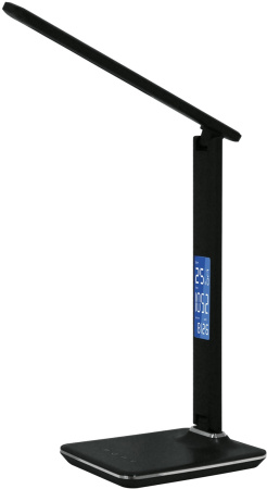 Офисная настольная лампа светодиодная с выключателем часами календарем и термометром TLD-551 Brown/LED/450Lm/3000-6000K/Dimmer/USB