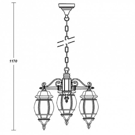 картинка Уличный подвесной светильник 83470/3L W от магазина BTSvet