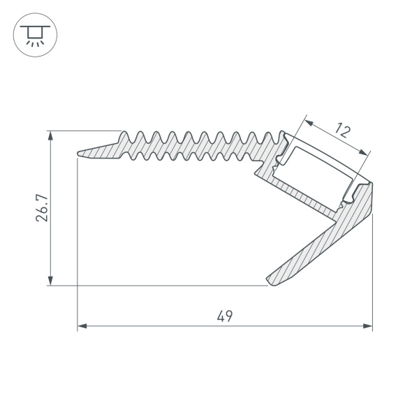 картинка Профиль ARH-STAIR-W47-2000 ANOD (Arlight, Алюминий) 016148 от магазина BTSvet