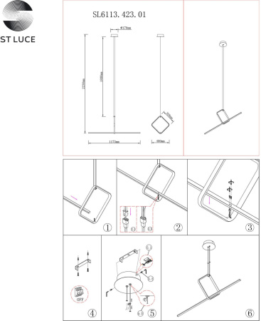 картинка Подвесной светильник ST Luce Gaia SL6113.423.01 от магазина BTSvet