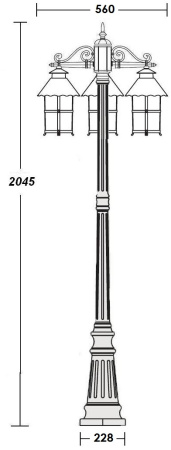 картинка Наземный фонарь CAIOR 1 81509B Gb от магазина BTSvet