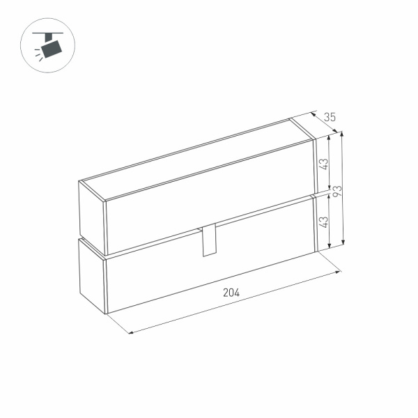 картинка Трековый светильник светодиодный MAG-FLAT-FOLD-45-S205-6W Warm3000 (BK, 100 deg, 24V) (Arlight, IP20 Металл, 3 года) 026987 от магазина BTSvet