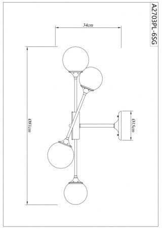 картинка Потолочная люстра Marco A2703PL-6SG от магазина BTSvet