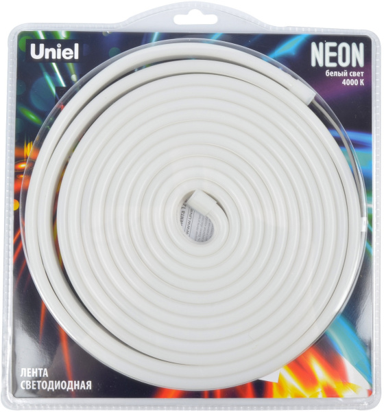 картинка Светодиодная гибкая герметичная лента Neon 5 м. Neon ULS-N03-2835-100LED/m-8mm-IP67-DC12V-11W/m-5M-4000K блистер от магазина BTSvet