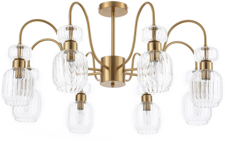 картинка Потолочная люстра на штанге Gloss 1141/8PL E14*60W Antigue copper/Clear от магазина BTSvet