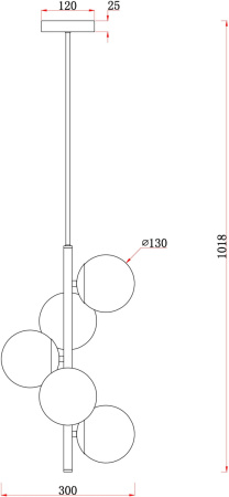 картинка Потолочная люстра на штанге Zing FR5199PL-05BS1 от магазина BTSvet