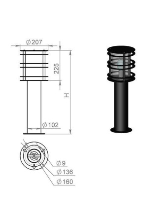 картинка Наземный фонарь Бордо 180-51/b-02 от магазина BTSvet