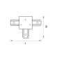 картинка Соединитель T-образный д/встраиваемых треков однофазный Barra 501136 от магазина BTSvet