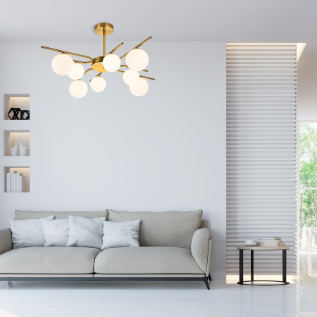 картинка Потолочная люстра на штанге Sphere 642/8P E27*60W Brass от магазина BTSvet