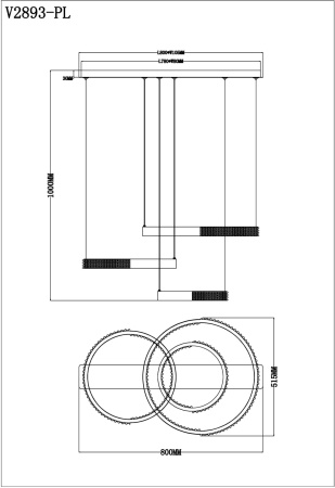 картинка Подвесной светильник светодиодный с пультом Novas V2893-PL от магазина BTSvet