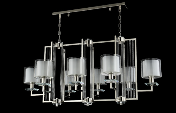 картинка Подвесная люстра NICOLAS SP8 L1000 NICKEL/WHITE от магазина BTSvet