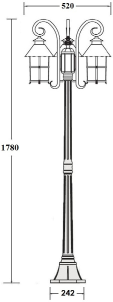 картинка Наземный фонарь CAIOR 1 81508B/18 Gb от магазина BTSvet
