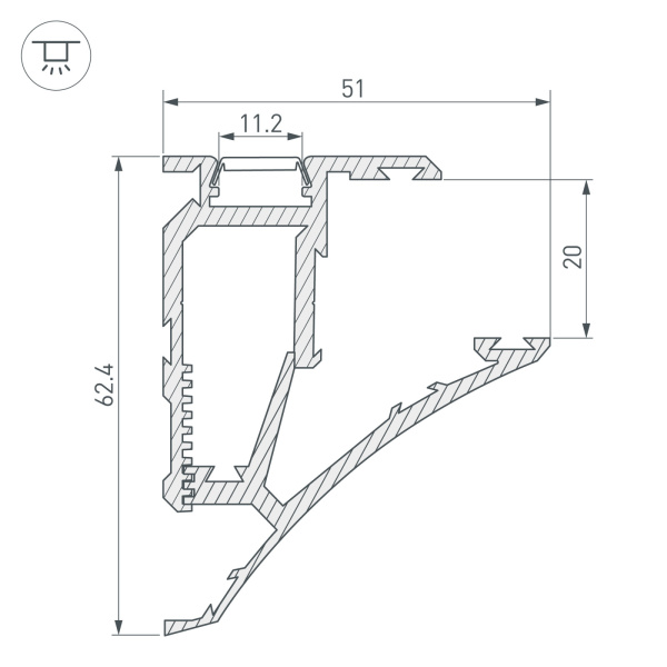 картинка Профиль SHELF-620-2000-SET ANOD (Arlight, Алюминий) 023788 от магазина BTSvet