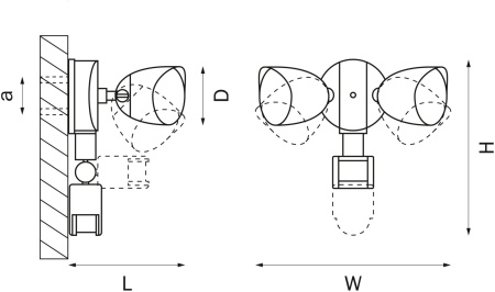 картинка Настенный светильник уличный светодиодный с датчиком движения Diva 374447 от магазина BTSvet