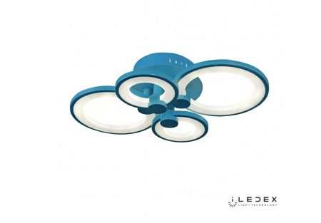 картинка Потолочная люстра светодиодная диммируемая с пультом Ring A001/4 BLUE от магазина BTSvet