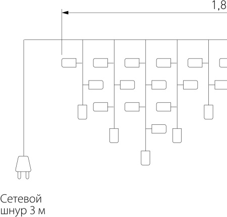 картинка Гирлянда светодиодная 100-001 100-001 от магазина BTSvet