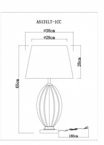 картинка Интерьерная настольная лампа Beverly A5131LT-1CC от магазина BTSvet