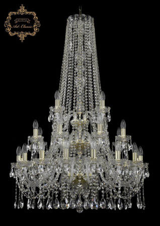 Хрустальная подвесная люстра 11.12.16+8+4.300.3d.h-130.Gd.Sp